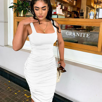Sexy Ruched Bodycon Mini Dress for Women