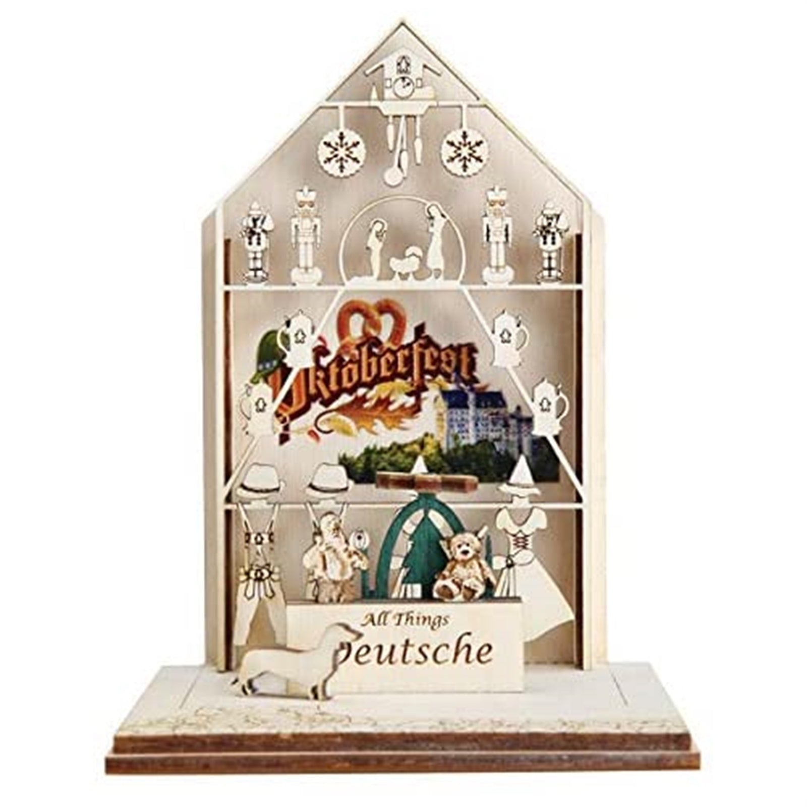 Old World Ginger Cottages Wooden Ornaments (#80045) All Things German, 5.12"